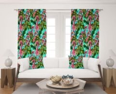 Dijital Baskı Çift Kanat Fon Perde