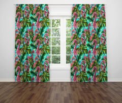 Dijital Baskı Çift Kanat Fon Perde