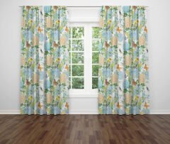 Dijital Baskı Çift Kanat Fon Perde