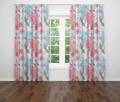 Dijital Baskı Çift Kanat Fon Perde