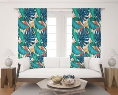 Dijital Baskı Çift Kanat Fon Perde