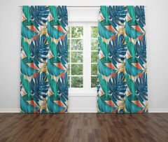 Dijital Baskı Çift Kanat Fon Perde