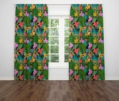 Dijital Baskı Çift Kanat Fon Perde