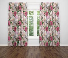 Dijital Baskı Çift Kanat Fon Perde