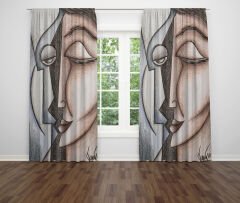 Dijital Baskı Çift Kanat Fon Perde