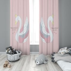 Dijital Baskı Çift Kanat Çocuk Odası Fon Perde