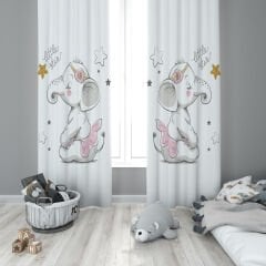 Dijital Baskı Çift Kanat Çocuk Odası Fon Perde