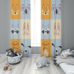 Dijital Baskı Çift Kanat Çocuk Odası Fon Perde