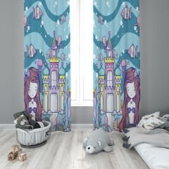Dijital Baskı Çift Kanat Çocuk Odası Fon Perde