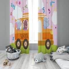 Dijital Baskı Çift Kanat Çocuk Odası Fon Perde