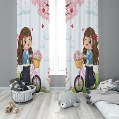 Dijital Baskı Çift Kanat Çocuk Odası Fon Perde