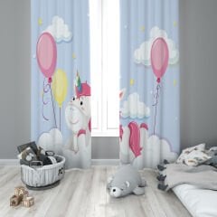 Dijital Baskı Çift Kanat Çocuk Odası Fon Perde