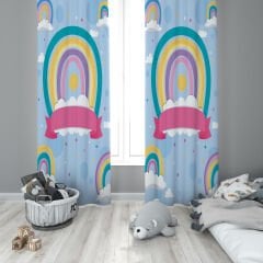 Dijital Baskı Çift Kanat Çocuk Odası Fon Perde