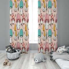 Dijital Baskı Çift Kanat Çocuk Odası Fon Perde